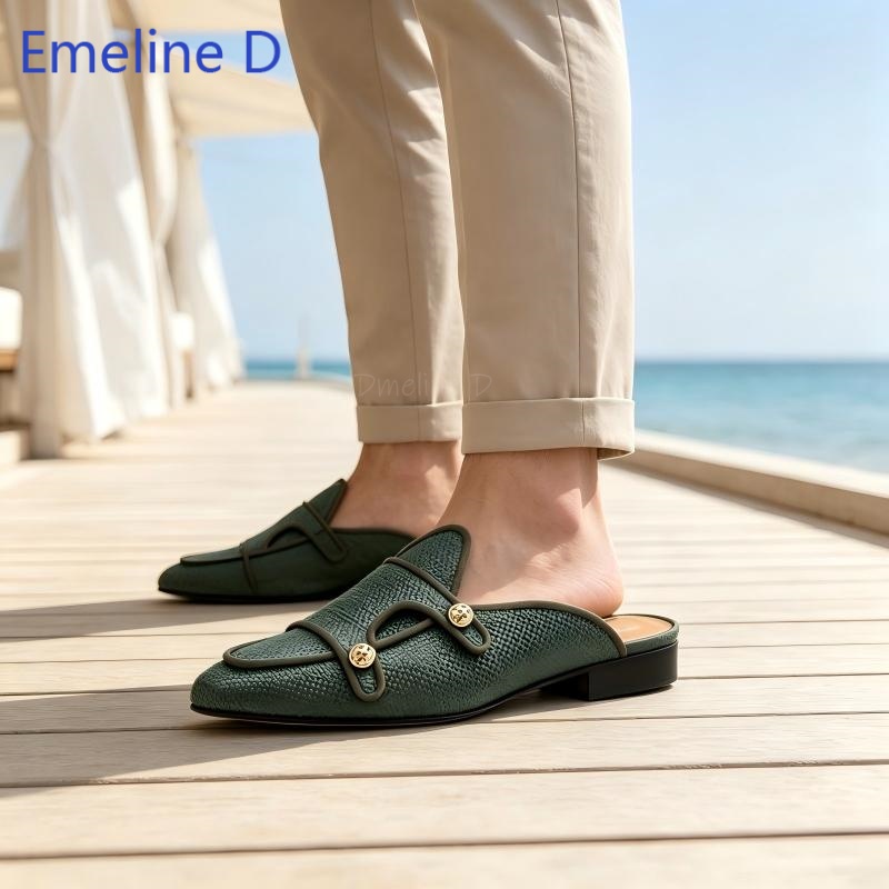 Woven Textile Backless Loafer  - đánh giá và giá Shoes Heels Men